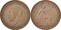 Großbritannien Penny Münze, George V, S+, Bronze, KM:838 -
