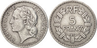 Frankreich 5 Francs Münze, Lavrillier, Paris, SS, Aluminium, KM:888b.1 -