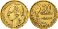Frankreich 50 Francs Münze, Guiraud, Paris, SS, Aluminum-Bronze -