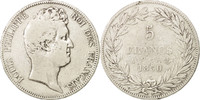 Frankreich 5 Francs Münze, Louis-Philippe, Paris, SGE+, Silber -