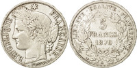 Frankreich 5 Francs Münze, Cérès, Paris, SS, Silber, KM:819 -