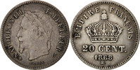Frankreich 20 Centimes Münze, Napoleon III, Napoléon III, Strasbourg -
