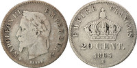 Frankreich 20 Centimes Münze, Napoleon III, Napoléon III, Strasbourg -