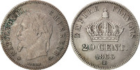 Frankreich 20 Centimes Münze, Napoleon III, Napoléon III, Strasbourg -