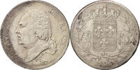 Frankreich 5 Francs Münze, Louis XVIII, Limoges, SS, Silber, KM:711.6 -