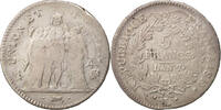 Frankreich 5 Francs Münze, Union et Force, Bayonne, S, Silber -