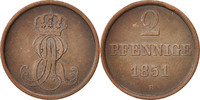 Deutsch Staaten 2 Pfennig Ernst August