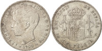 Spanien Peseta Münze, Alfonso XIII, SS, Silber, KM:706 -