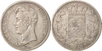 Frankreich 5 Francs Münze, Charles X, Lille, SS, Silber, KM:720.13 -