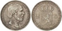 Niederlande 2-1/2 Gulden Münze, William III, SS+, Silber, KM:82 -