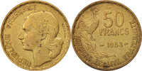 Frankreich 50 Francs Münze, Guiraud, Paris, SS+, Aluminum-Bronze -