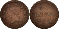 Frankreich Centime Münze, Dupré, Paris, S+, Bronze, KM:646, Gadoury:76 -