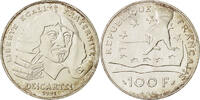 Frankreich 100 Francs Münze, Descartes, VZ, Silber, KM:996, Gadoury:906 -