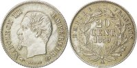 Frankreich 20 Centimes Münze, Napoleon III, Napoléon III, Paris, VZ+ -