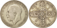 Großbritannien Florin, Two Shillings Münze, George V, S, Silber -