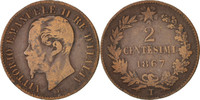Italien 2 Centesimi Vittorio Emanuele II, Torino, S, Copper, KM:2.3