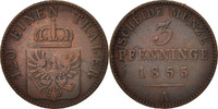 Deutsch Staaten 3 Pfennig Münze, PRUSSIA, Friedrich Wilhelm IV, SS -