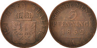Deutsch Staaten 3 Pfennig Münze, PRUSSIA, Friedrich Wilhelm IV, Berlin -