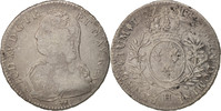 Frankreich 1/2 ECU, 44 Sols Münze, Louis XV, 1/2 Écu aux branches d'olivier -