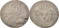 Frankreich 1/2 ECU, 44 Sols Münze, Louis XV, 1/2 Écu aux branches d'olivier -