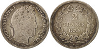 Frankreich 2 Francs Münze, Louis-Philippe, Strasbourg, SGE+, Silber -
