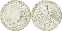 Bundesrepublik Deutschland 10 Mark Münze, Karlsruhe, VZ, Silber, KM:131 -
