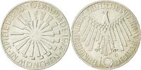 Bundesrepublik Deutschland 10 Mark Münze, Karlsruhe, VZ, Silber, KM:130 -