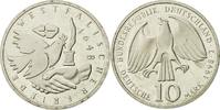 Bundesrepublik Deutschland 10 Mark Münze, Hambourg, UNZ, Silber, KM:191 -