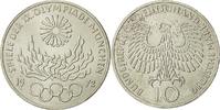 Bundesrepublik Deutschland 10 Mark Münze, Hambourg, UNZ, Silber, KM:135 -