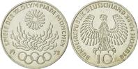 Bundesrepublik Deutschland 10 Mark Münze, Karlsruhe, VZ+, Silber -