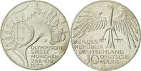 Bundesrepublik Deutschland 10 Mark Münze, Hambourg, UNZ, Silber, KM:135 -
