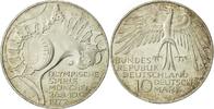 Bundesrepublik Deutschland 10 Mark Münze, Karlsruhe, VZ+, Silber -