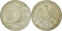 Bundesrepublik Deutschland 10 Mark Münze, Hambourg, VZ+, Silber, KM:131 -
