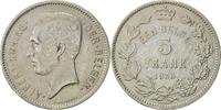 5 Francs, 5 Frank 1933 Belgien Münze, SS+, Nickel, KM:98 SS+