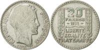 Frankreich 20 Francs Münze, Turin, Paris, SS, Silber, KM:879 -