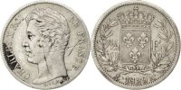 Frankreich 1/2 Franc Münze, Charles X, Paris, S+, Silber, KM:723.1 -