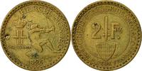 Monaco 2 Francs Münze, Louis II, Poissy, SS, Aluminum-Bronze, KM:115 -