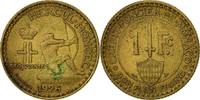 Monaco Franc Münze, Louis II, Poissy, SS, Aluminum-Bronze, KM:114 -