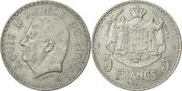 Monaco 5 Francs Münze, Louis II, Poissy, SS, Aluminium, KM:122 -