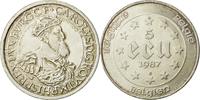 Belgien 5 Ecu münze, SS, Silber, KM:166 -