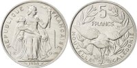 Neukaledonien 5 Francs Münze, UNZ+, Aluminium, KM:16, Lecompte:78 -