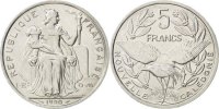 Neukaledonien 5 Francs Münze, UNZ+, Aluminium, KM:16, Lecompte:78 -