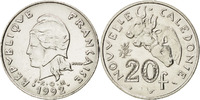 Neukaledonien 20 Francs Münze, UNZ+, Nickel, KM:12 -