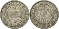 Deutschland, Weimarer Republik 50 Reichspfennig Münze, Hamburg, VZ -