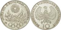 Bundesrepublik Deutschland 10 Mark Münze, Karlsruhe, VZ, Silber, KM:135 -