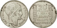 Frankreich 20 Francs Münze, Turin, Paris, VZ, Silber, KM:879 -