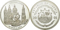 Liberia 20 Dollars Münze, Netherlands, STGL, Silber -