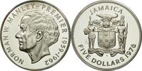 Jamaica 5 Dollars Münze, Elizabeth II, Franklin Mint, USA, STGL -