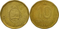 Argentinien 10 Centavos Münze, SS, Messing, KM:98 -