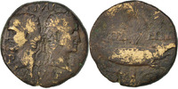 Dupondius Münze, Agrippa, Nîmes, S+, Bronze, RIC:160 -